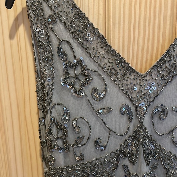 Pisarro Nights Gray Beaded Gown - Picture 4 of 13